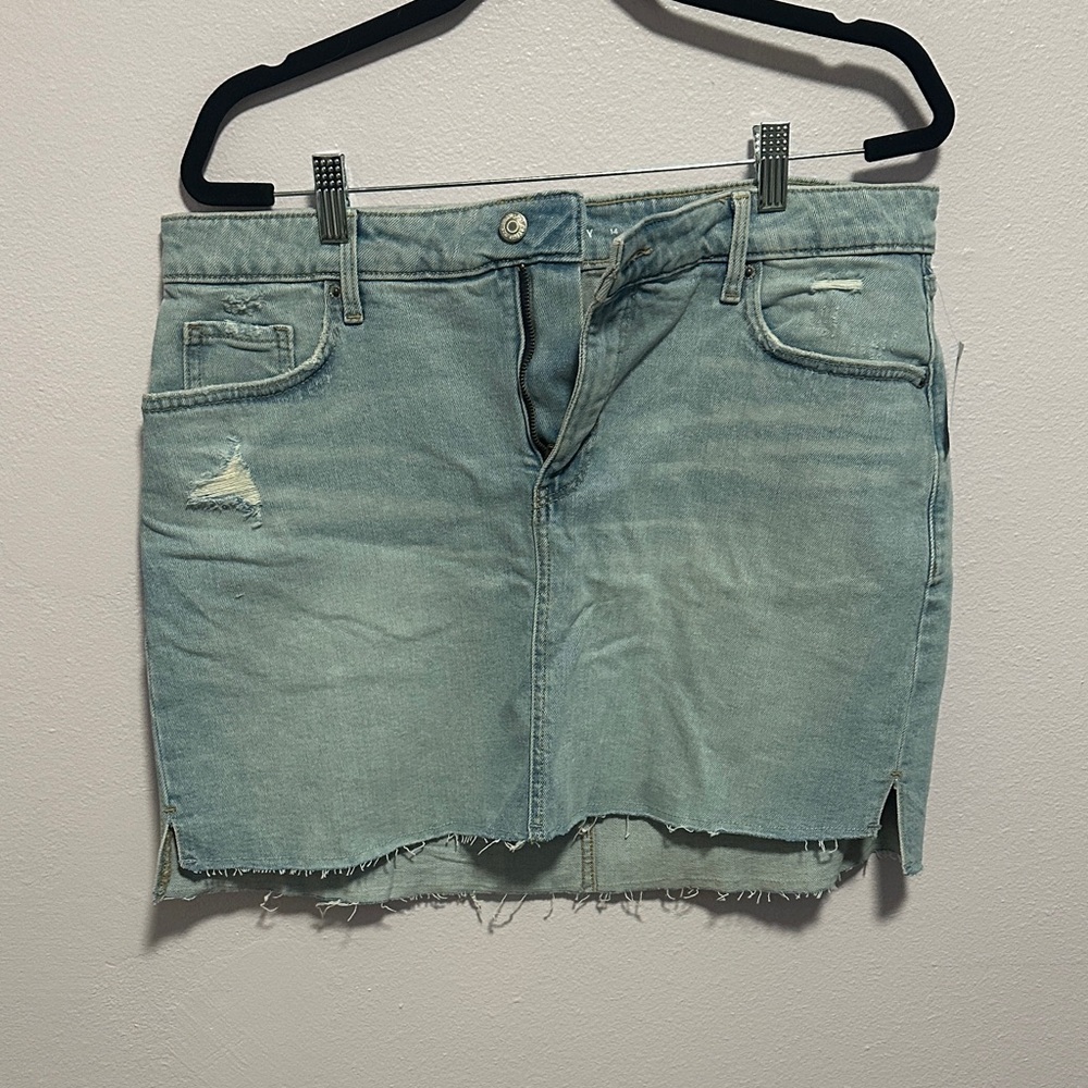 Old Navy Light Blue Distressed Mini Skirt